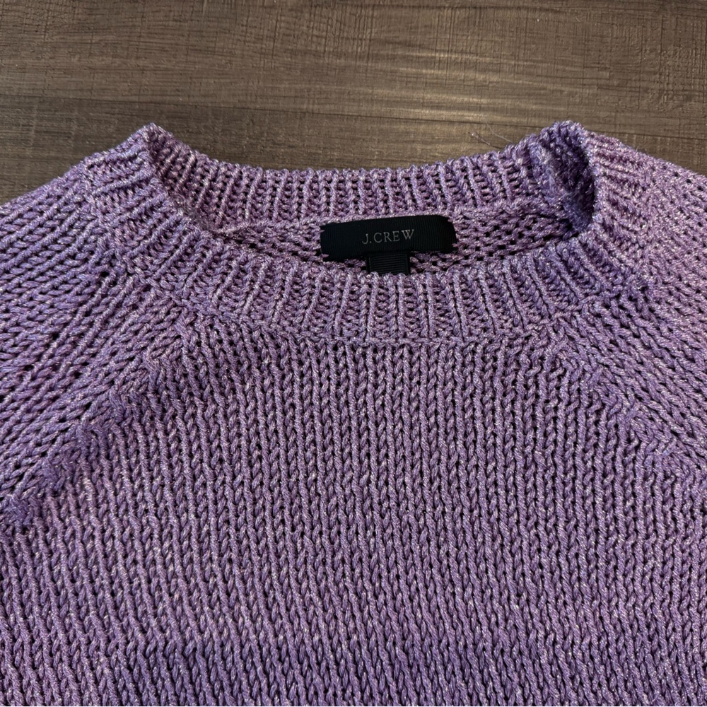 J. Crew Women's Purple Crew Neck Sweater - Picture 2 of 2